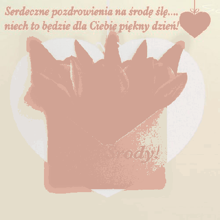 Tulipany w kopercie z pozdrowieniami na środę